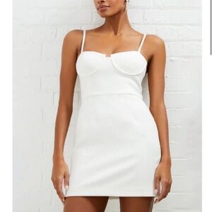 French Connection NWT White Corset Bachelorette Mini Dress Size 6